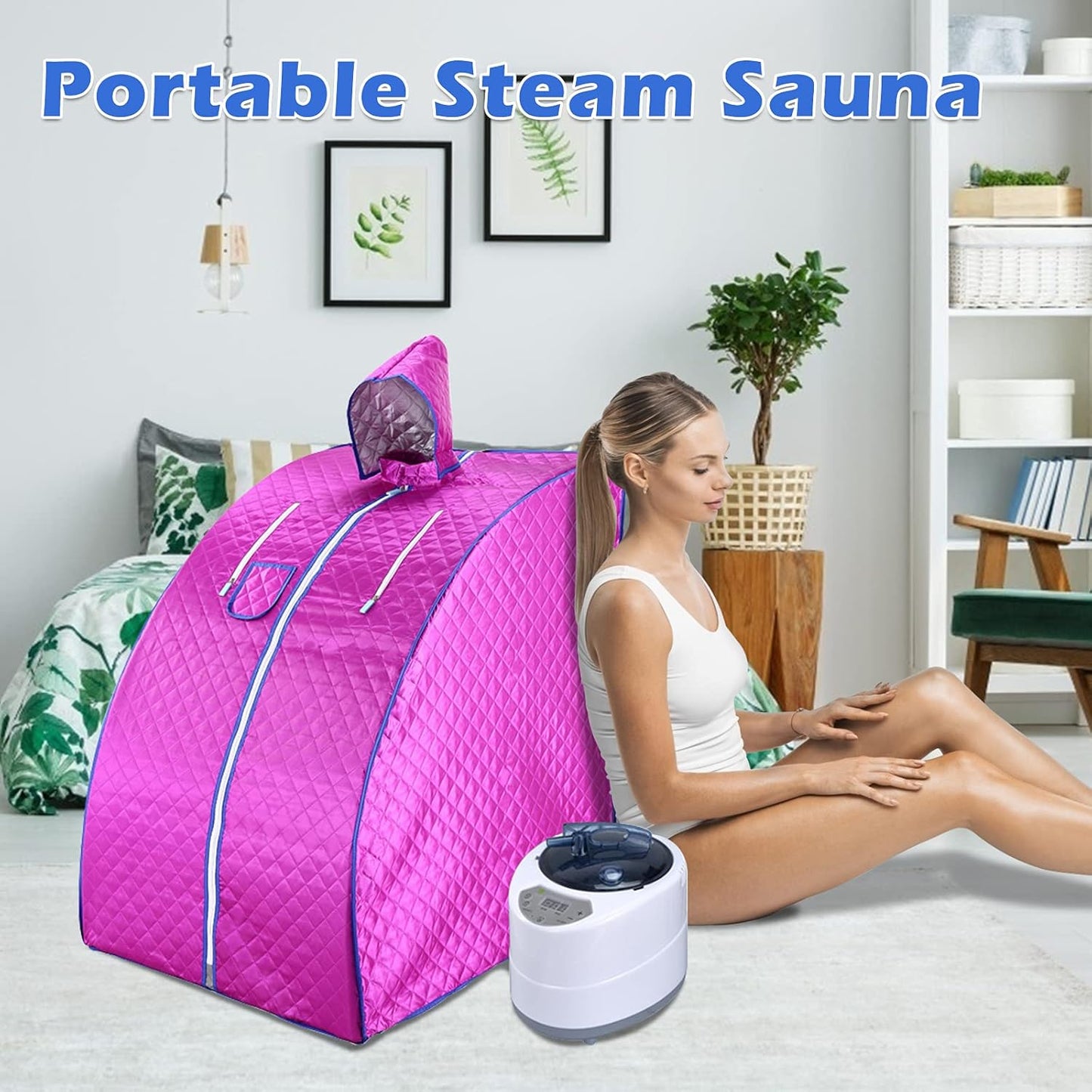 Portable Sauna, Sauna, 2L Steam Sauna for Relaxation,Home Sauna with Remote Control,Foldable Chair,Timer