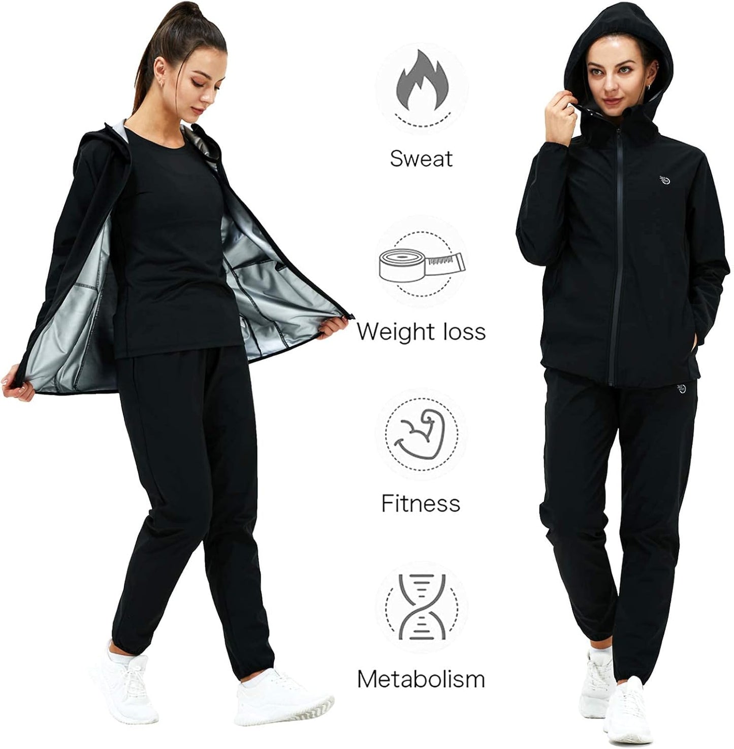 Sauna Suit for Women Weight Loss Sweat Suit Slim Fitness Clothes