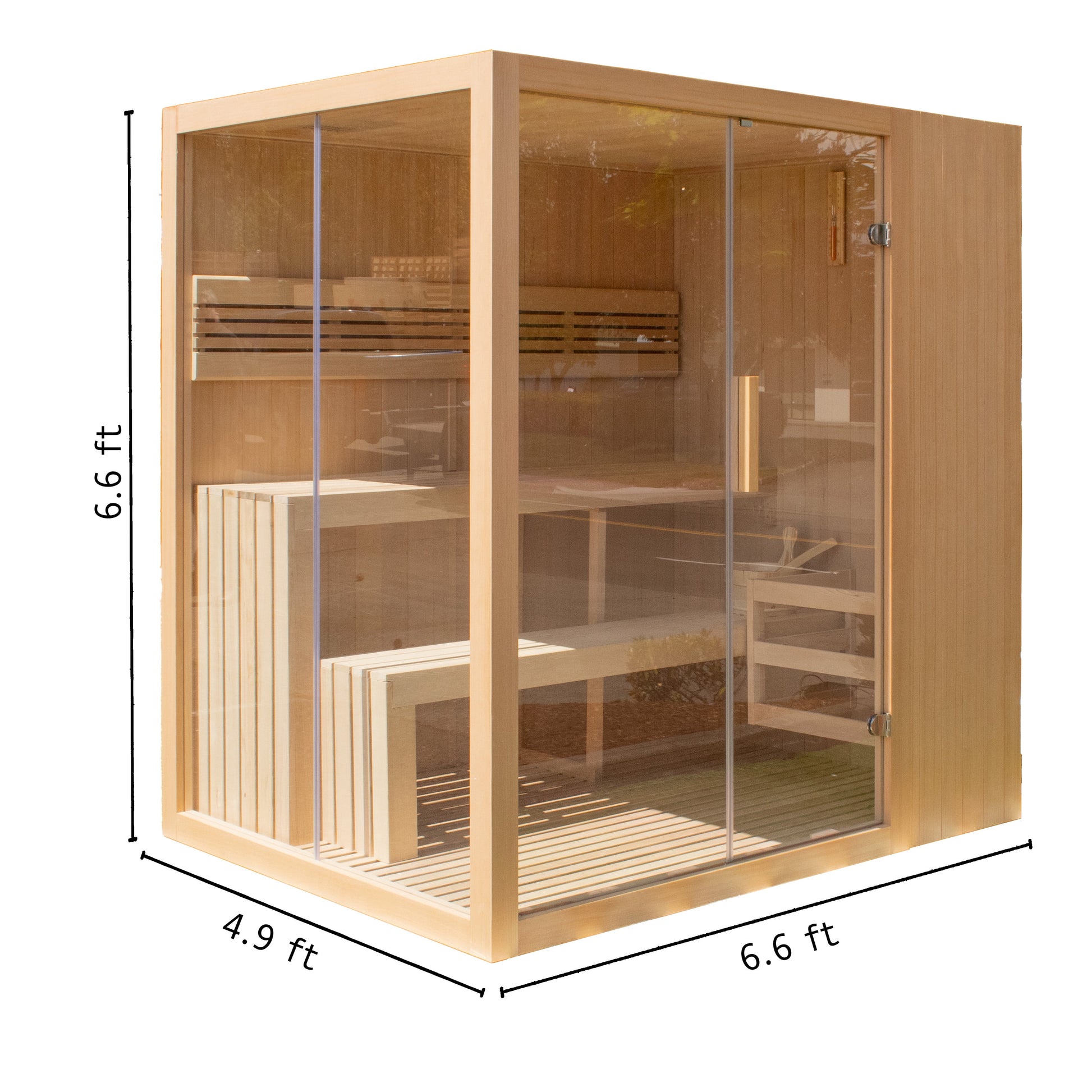 STHE4INNY Canadian Hemlock 4-6 Person Indoor Wet Dry Sauna with 4.5 Kw UL Heater