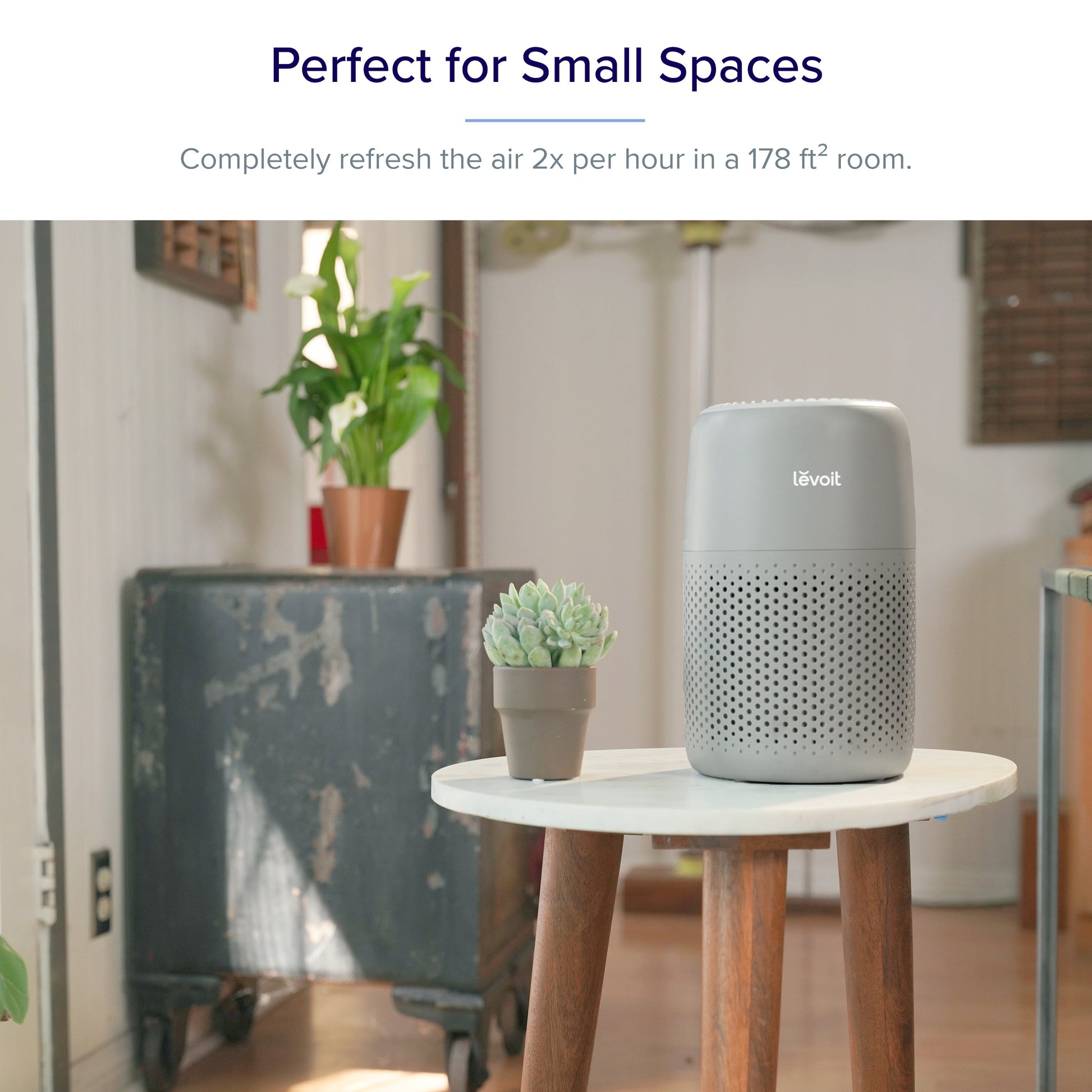 Core Mini Air Purifier with Aroma for Bedroom & Office (178 Sq. Ft), Gray.