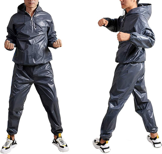 Sauna Suit Fitness Workout Sauna Jacket and Sauna Pants Sweat Suits Sweat Sauna Suit for Men Women