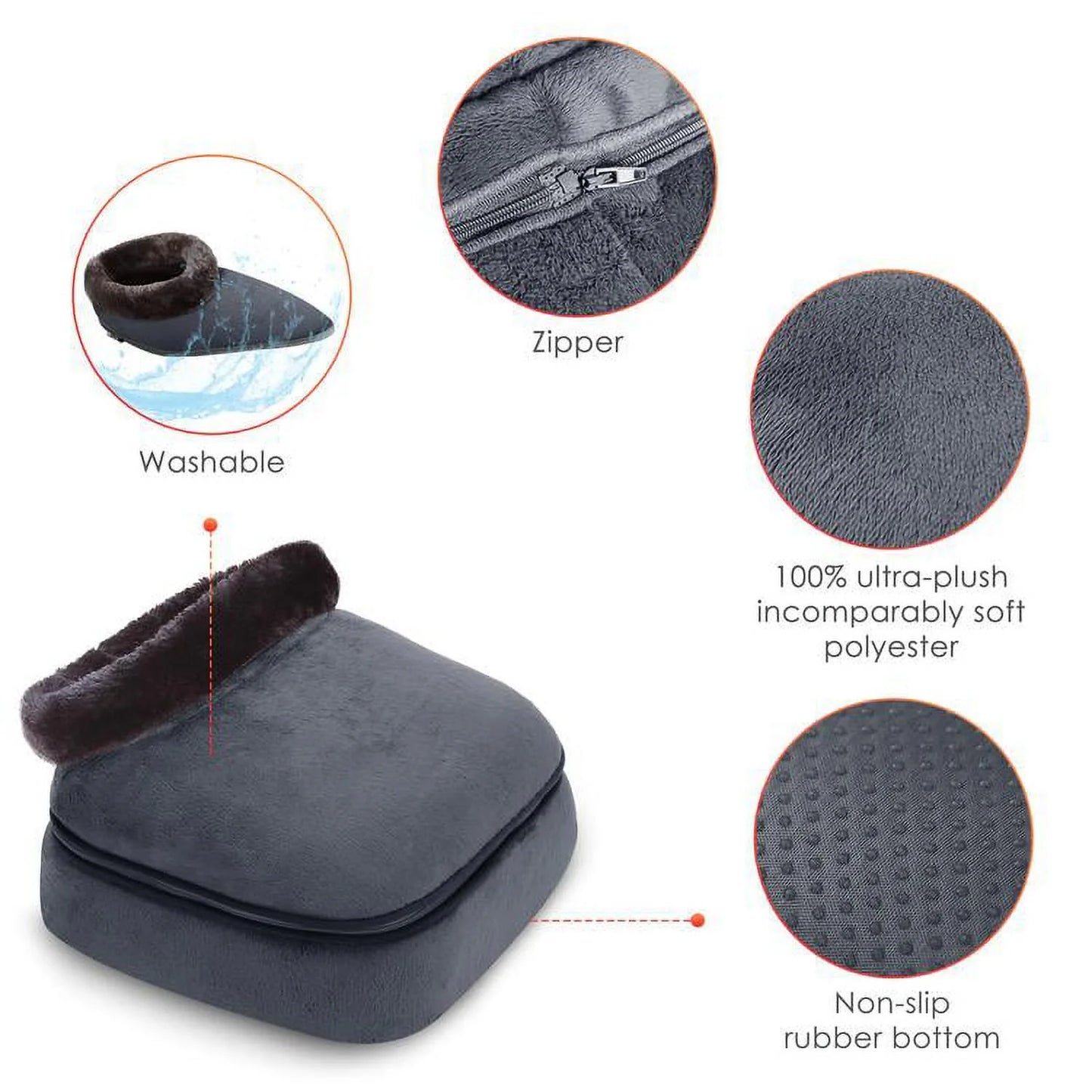 Kneading Shiatsu Foot & Back Massager with Heat, Feet Warmer Machine Gift for Family