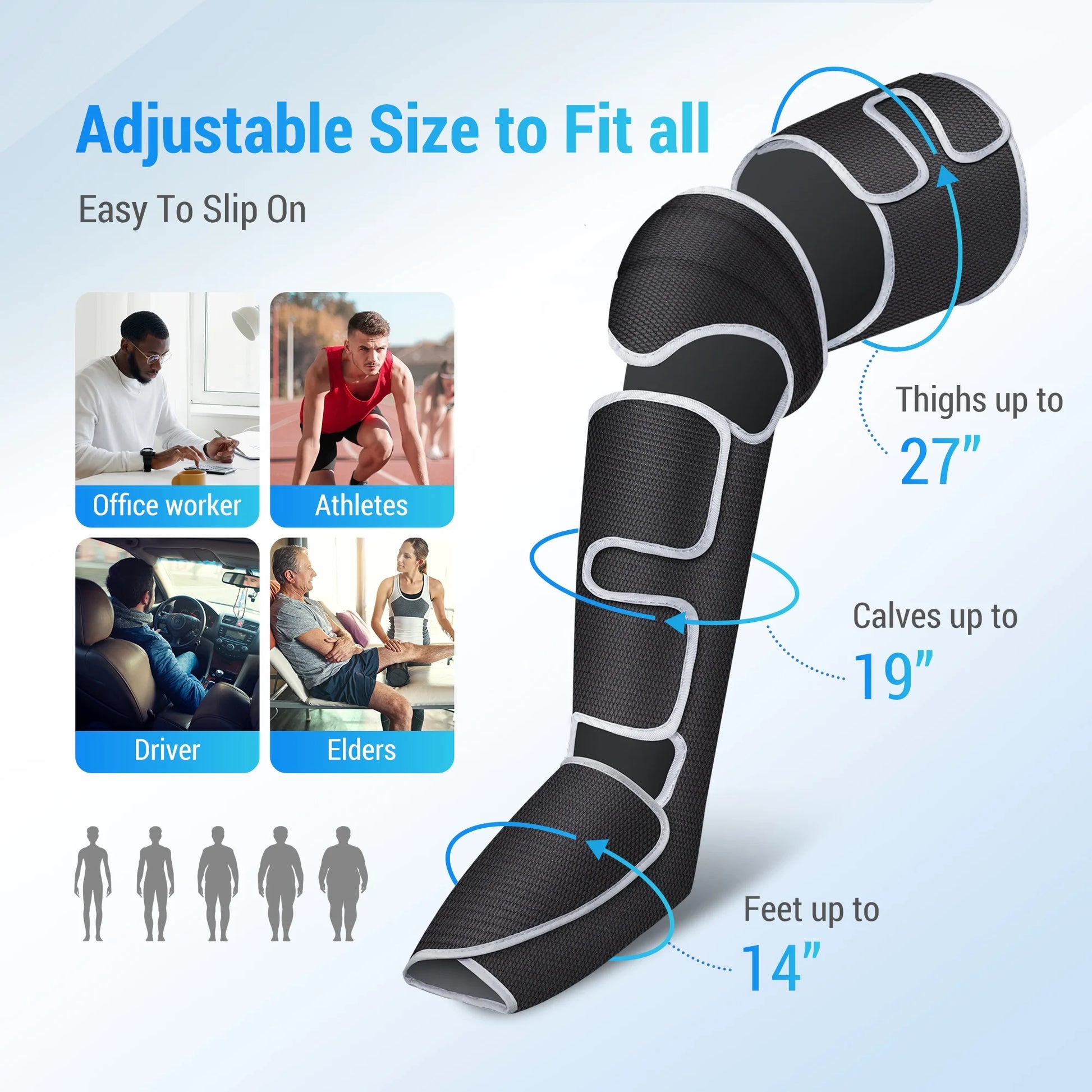 Leg Massager for Circulation, Air Compression Calf Knee Foot Massager with Heat, Leg Wraps Massage Boots for Pain Relief, Mothers Day Gifts