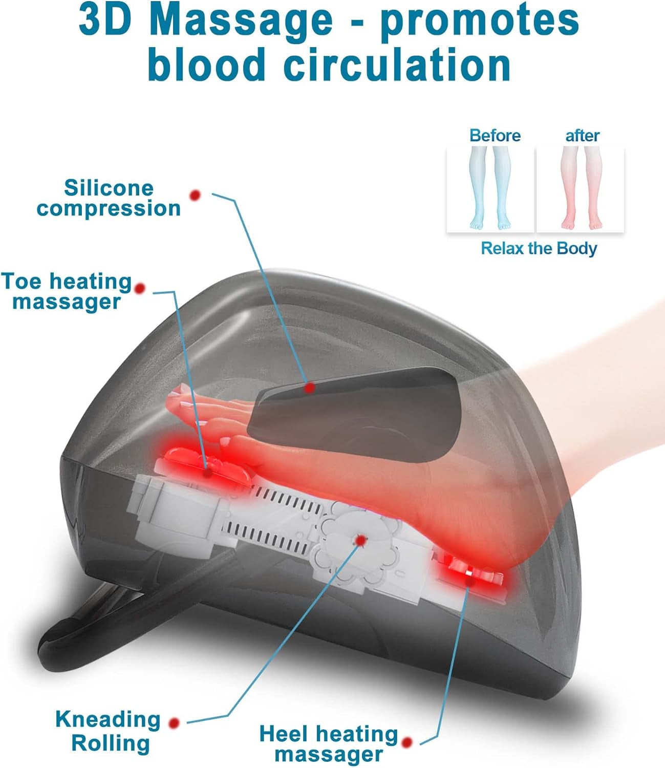 Foot Massager Machine for Mother'S Day, Shiatsu Foot Calf Massager with Heat Plantar Nerve Pain Electric Deep Kneading Rolling Massage for Foot Leg Calf Ankle, Remote Control Available