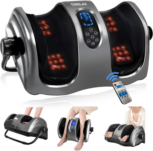 Foot Massager Machine for Mother'S Day, Shiatsu Foot Calf Massager with Heat Plantar Nerve Pain Electric Deep Kneading Rolling Massage for Foot Leg Calf Ankle, Remote Control Available