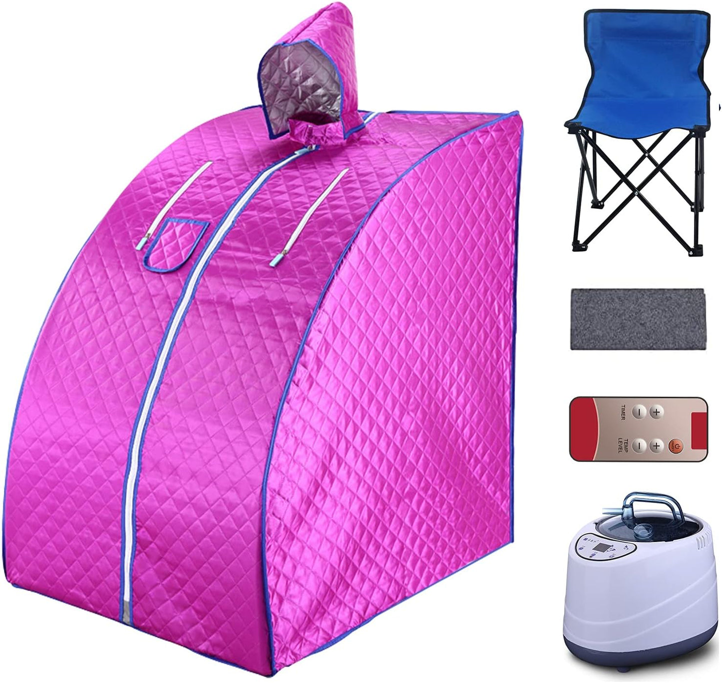 Portable Sauna, Sauna, 2L Steam Sauna for Relaxation,Home Sauna with Remote Control,Foldable Chair,Timer