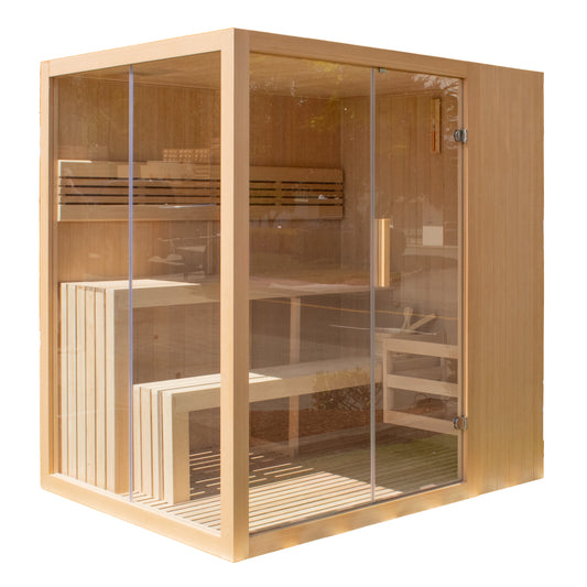 STHE4INNY Canadian Hemlock 4-6 Person Indoor Wet Dry Sauna with 4.5 Kw UL Heater