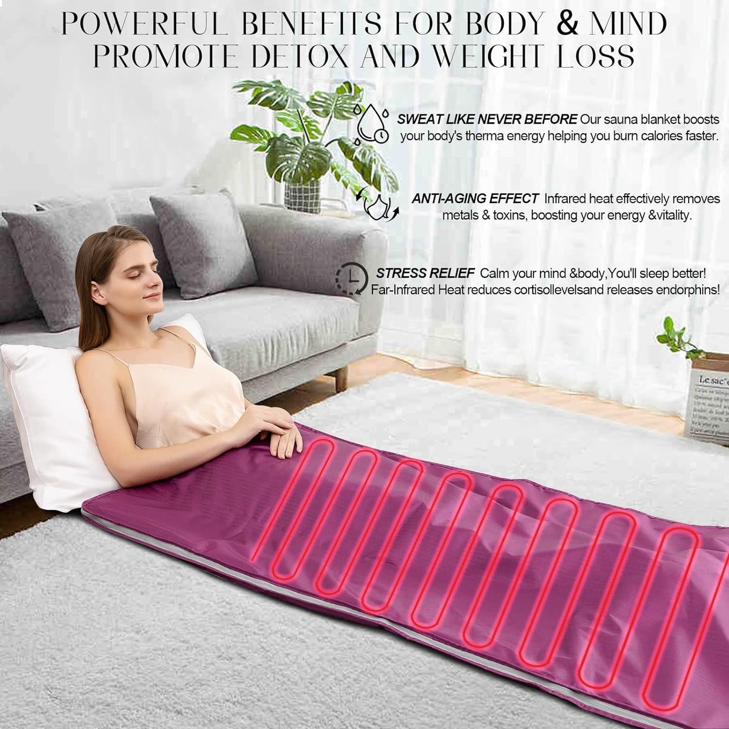 Infrared Sauna Blanket, Portable Home Sauna Blanket, Heat Healer Sauna Blanket Wrap, Personal Sauna Blanket with Red Light Therapy, Relax and Rejuvenate Your Body and Mind