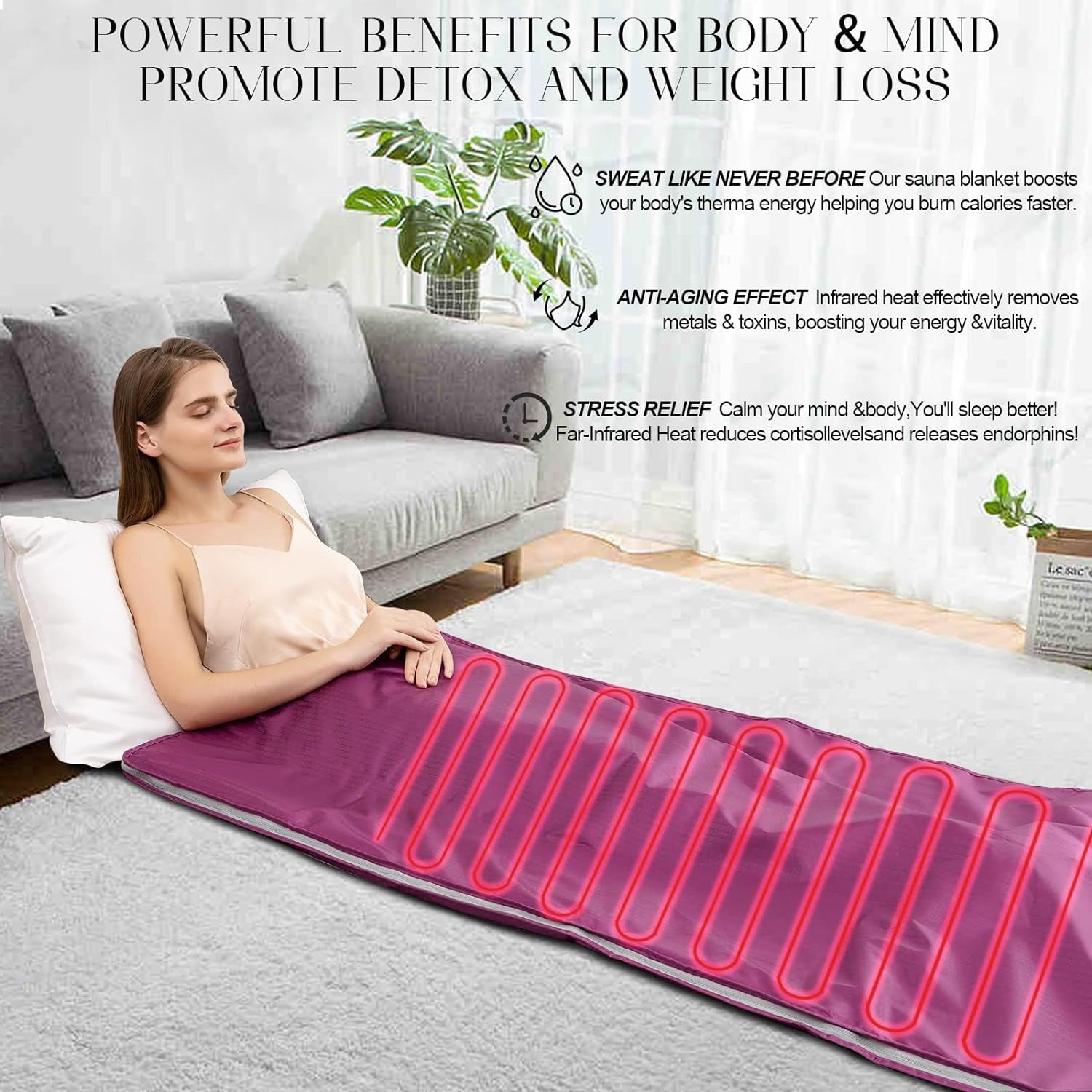 Infrared Sauna Blanket, Portable Home Sauna Blanket, Heat Healer Sauna Blanket Wrap, Personal Sauna Blanket with Red Light Therapy, Relax and Rejuvenate Your Body and Mind